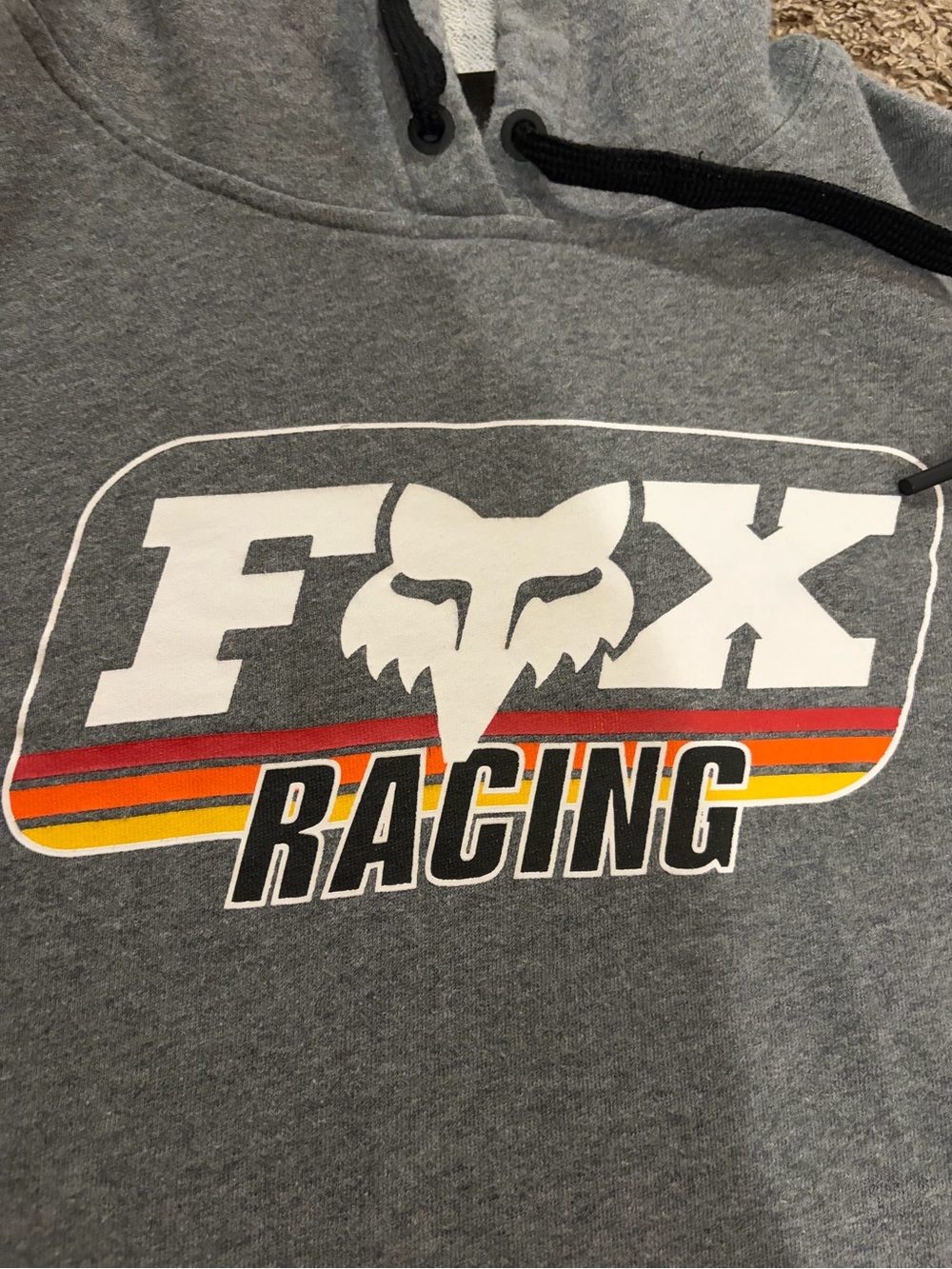 Fox Racing Women’s Retro Pullover Hoodie Heather Gray Graphic Motorcycle Medium - Picture 6 of 9